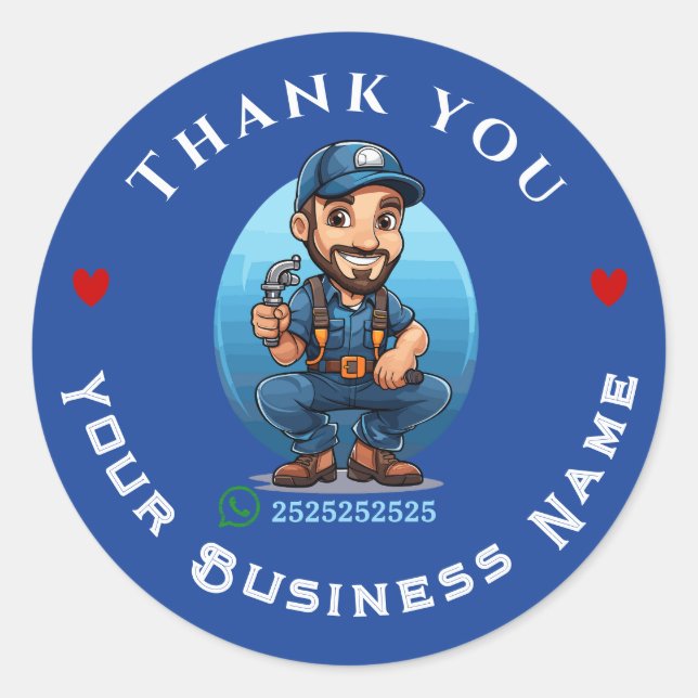 Plumber's Service  Classic Round Sticker (Front)