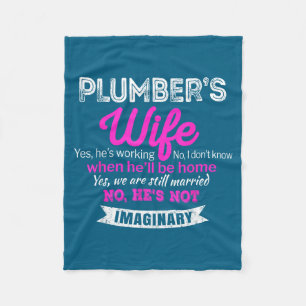 Plumber's Wife Gift Funny Wedding Design Fleece Blanket
