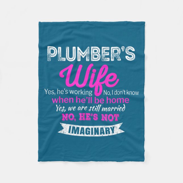 Plumber's Wife Gift Funny Wedding Design Fleece Blanket (Front)