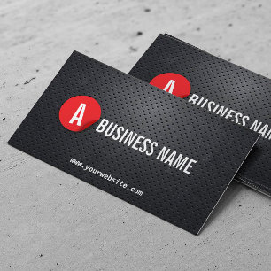 Plumbing Black Metal Red Label Plumber Business Card