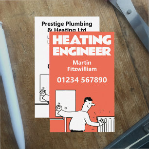 Plumbing Boiler & Heating Engineer Business Card