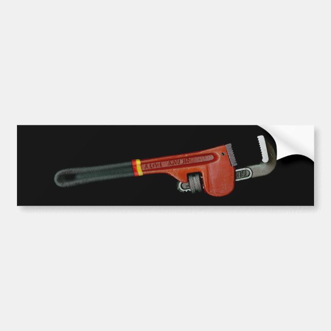 Plumbing business plumbers wrench art photo bumper sticker (Front)