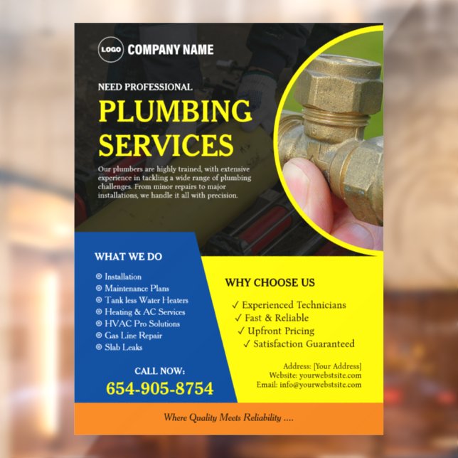 Plumbing Business Services Custom Window Cling (Sheet 2)