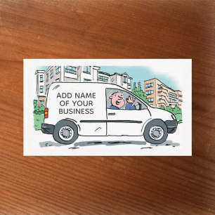 Plumbing Business with Name on Van Plus QR Code Business Card