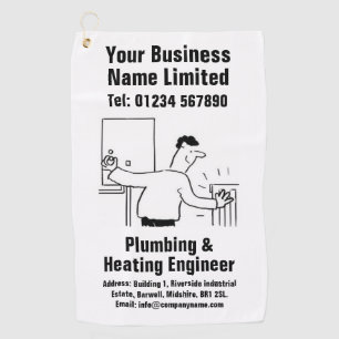 Plumbing & Heating Engineer Design Golf Towel
