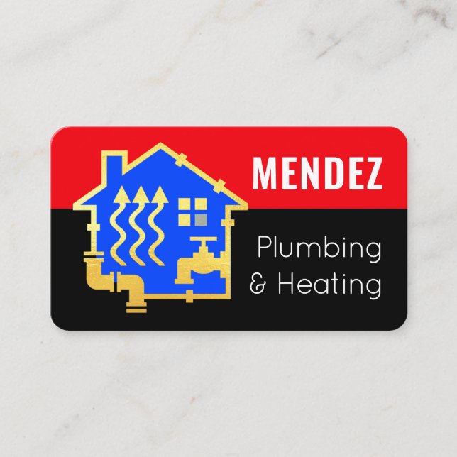 Plumbing Heating Home Piping Frame Business Card (Front)