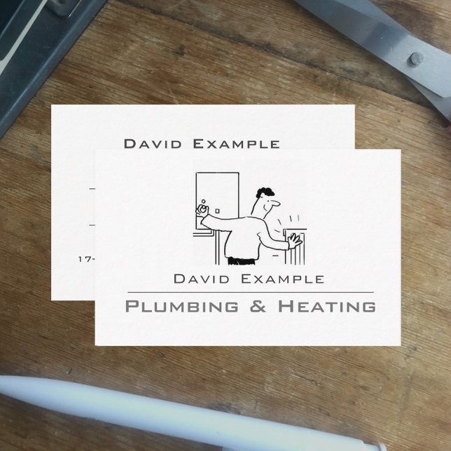 Plumbing & Heating with Illustration Business Card (Creator Uploaded)