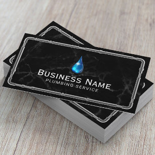 Plumbing Metal Pipes Repair Modern Marble Business Card