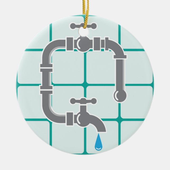 Plumbing pipe ceramic tree decoration (Front)