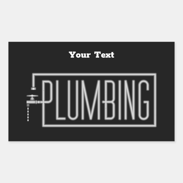 Plumbing - Pipes and Dripping Facet Custom Rectangular Sticker (Front)