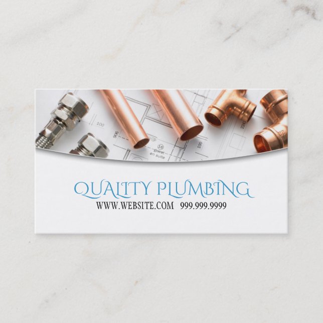 Plumbing Plumber Faucet Water Handyman Maintenance Business Card (Front)