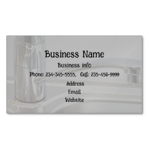 Plumbing Plumber Gas Fitting Mechanical  Magnetic Business Card