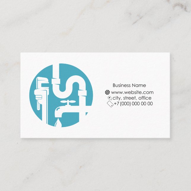 Plumbing repair and service business card (Front)