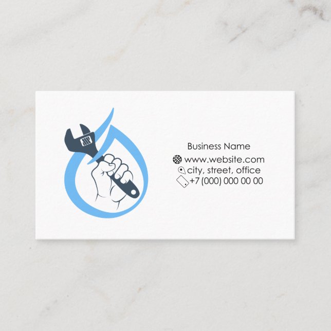 Plumbing repair and service business card (Front)