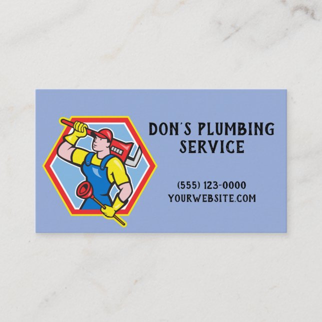 Plumbing Repair Service Business Card (Front)