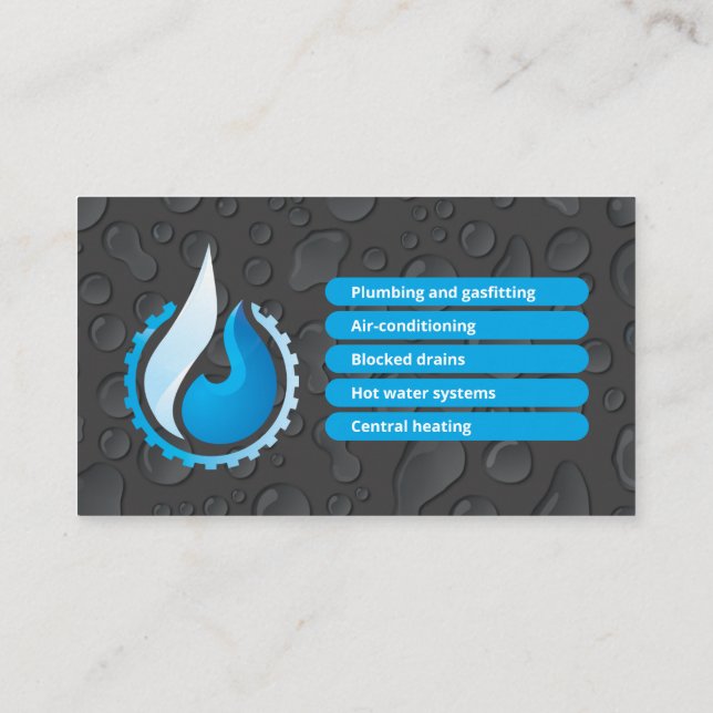 Plumbing service business card (Back)