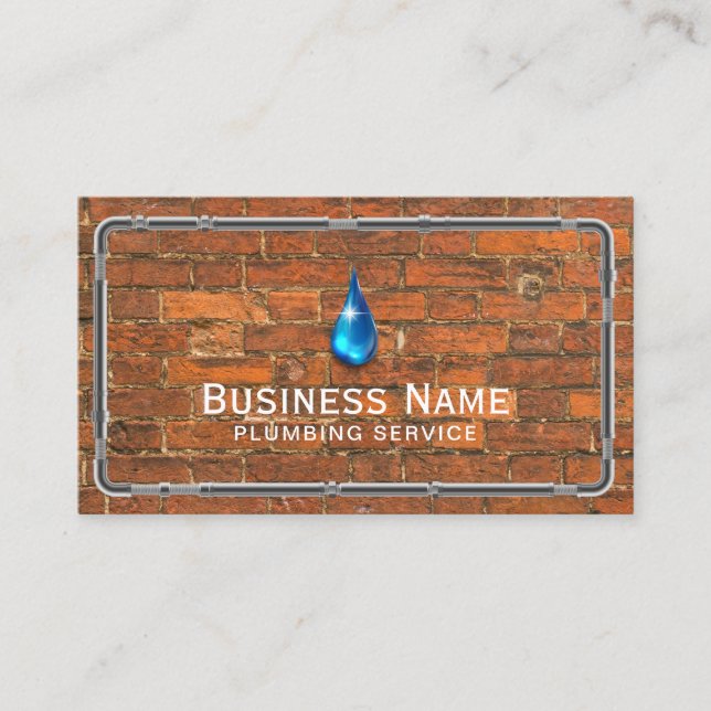 Plumbing Service Industrial Red Bricks Repair  Business Card (Front)