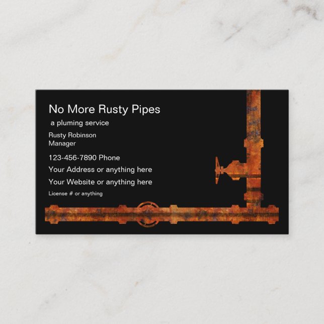 Plumbing Service Unique Business Card (Front)