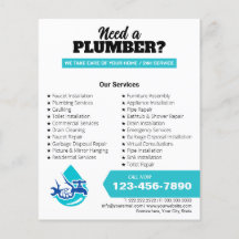 Plumbing Service Water Drop Logo Plumber Business