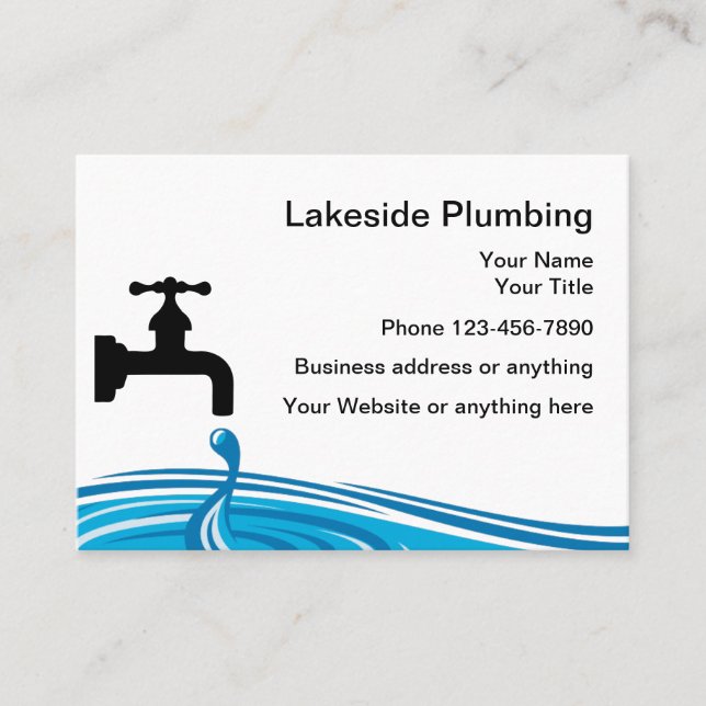 Plumbing Service Water Leak Graphic Business Card (Front)