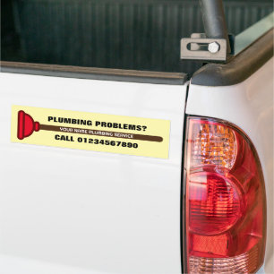 Plumbing services business logo advertising  bumper sticker