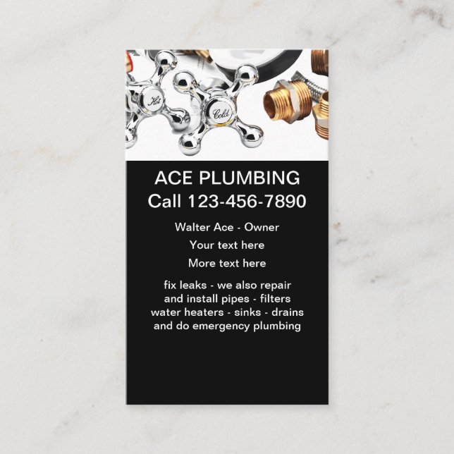 Plumbing Services Businesscards Business Card (Front)