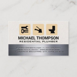 Plumbing Services Icons Business Card