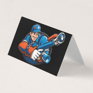 plumbing services logo business card