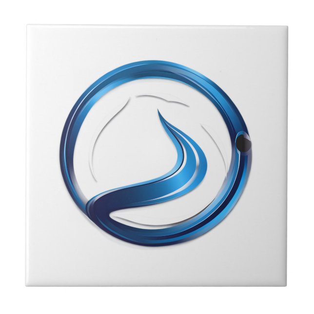 plumbing services logo ceramic tile (Front)