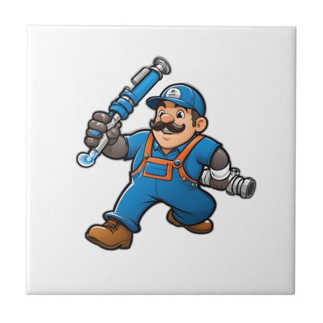 plumbing services logo ceramic tile (Front)