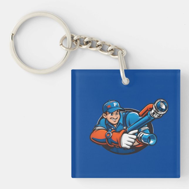 plumbing services logo key ring (Front)