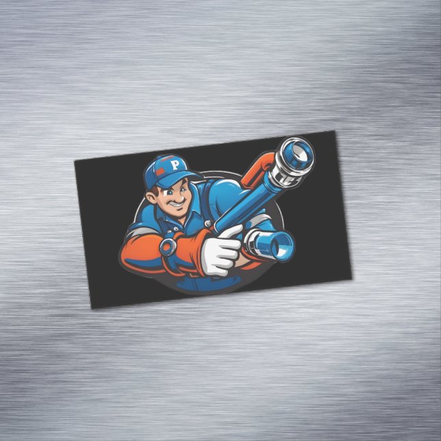 plumbing services logo 	Magnetic business card (In Situ)