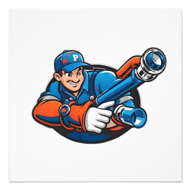 plumbing services logo photo print (Front)