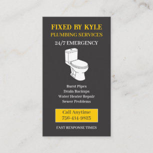 Plumbing Toilet Plumber Bathroom Remodeling Business Card