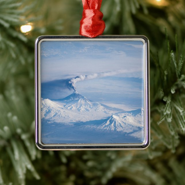 Plume Emanating From Kliuchevskoi Volcano. Metal Ornament (Tree)