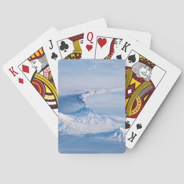 Plume Emanating From Kliuchevskoi Volcano. Playing Cards (Back)