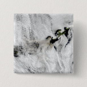 Plume from Okmok Volcano, Aleutian Islands 2 15 Cm Square Badge