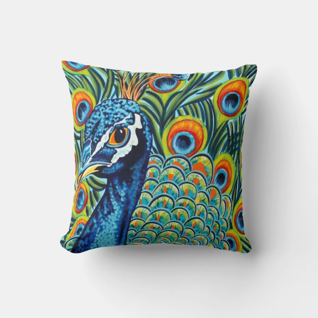 Plumed Peacock I Cushion (Front)