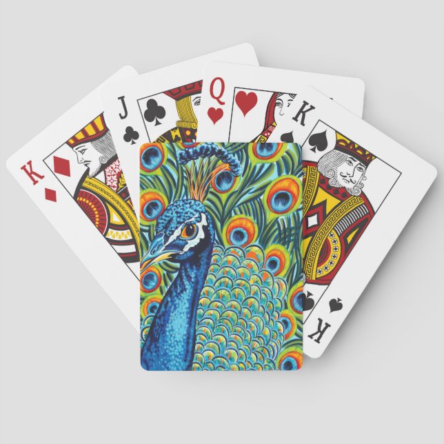 Plumed Peacock I Playing Cards (Back)