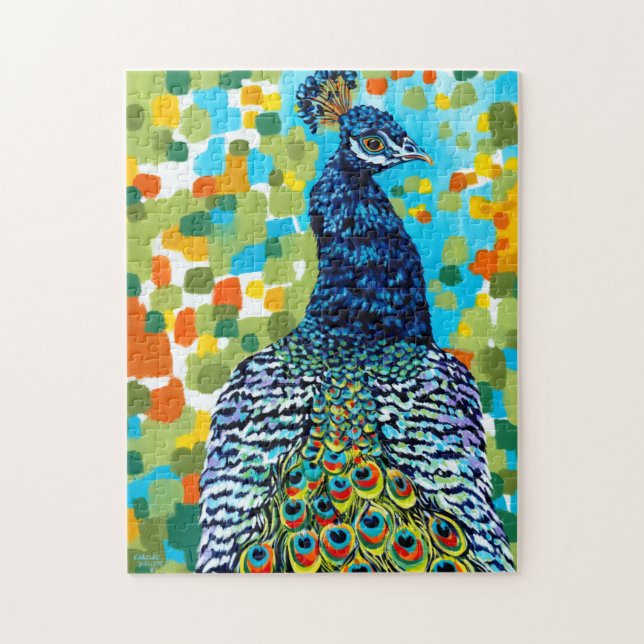 Plumed Peacock II Jigsaw Puzzle (Vertical)