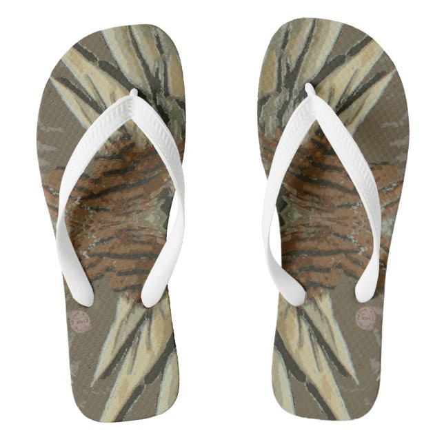 Plumed Whistling Duck design by Chrissy Wild. Thongs (Footbed)