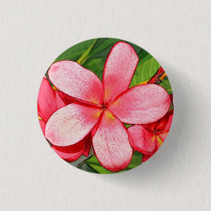 plumeria 3 cm round badge