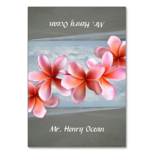 Plumeria Beach Guests Name Folded Place Cards