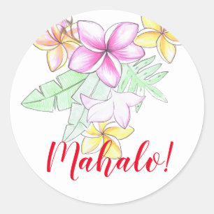 Plumeria Bunch - custom stickers. Classic Round Sticker