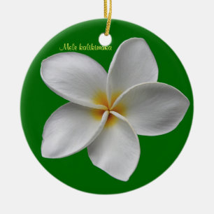 Plumeria Christmas Holiday Ornament