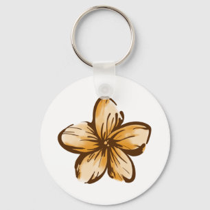 Plumeria Flower Hawaii Style Key Ring