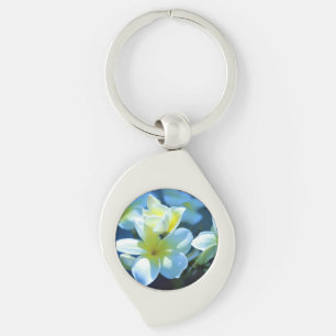 plumeria flower key ring