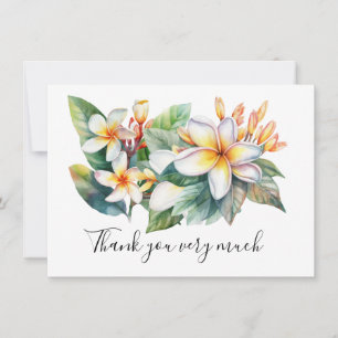 Plumeria Flower on sand thank you card