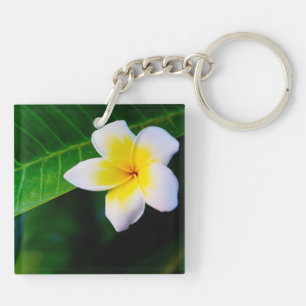 Plumeria Flower Photography Key Ring