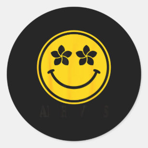 Plumeria flower smile aloha hawaii beach summer classic round sticker